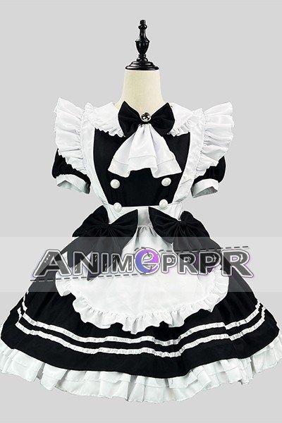 Little Devil Black White Lolita Maid Cosplay
