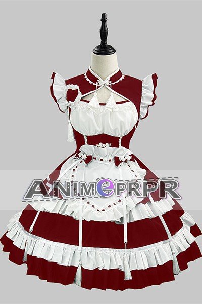 New Chinese Qipao Lolita Maid Cosplay