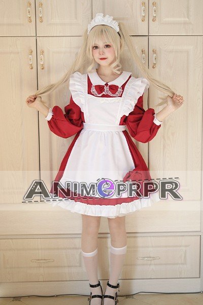 Japanese Black White Long Sleeve Maid Cosplay
