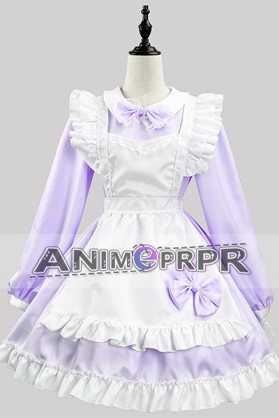 Japanese Black White Long Sleeve Maid Cosplay