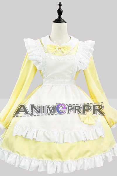 Japanese Black White Long Sleeve Maid Cosplay