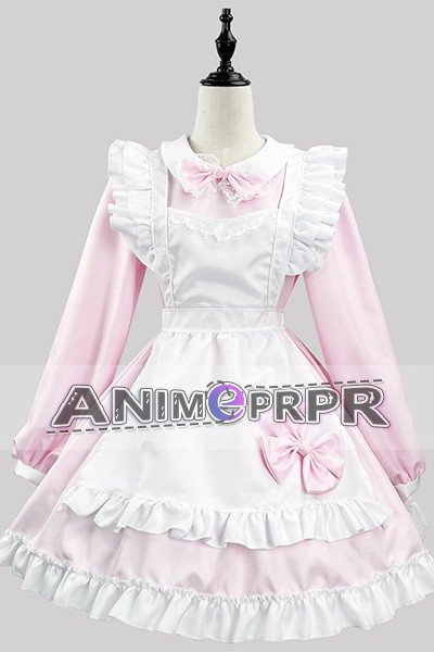Japanese Black White Long Sleeve Maid Cosplay