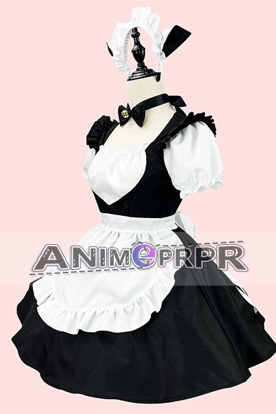 Cat Ear Black White Lolita Maid Cosplay