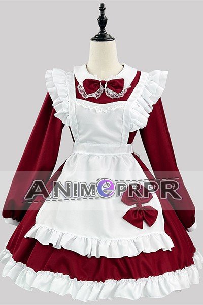 Japanese Black White Long Sleeve Maid Cosplay