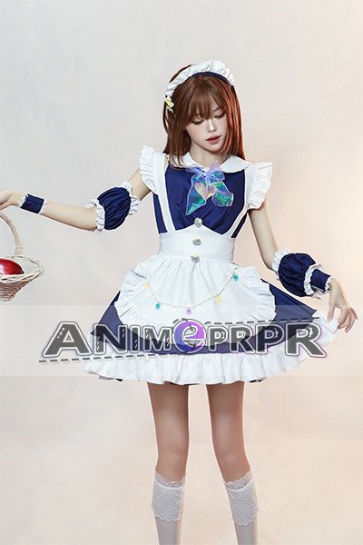 Japanese Heart Design Lolita Maid Cosplay
