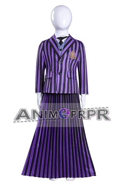 Wednesday 2 Purple School Uniform Kids Cosplay Costume