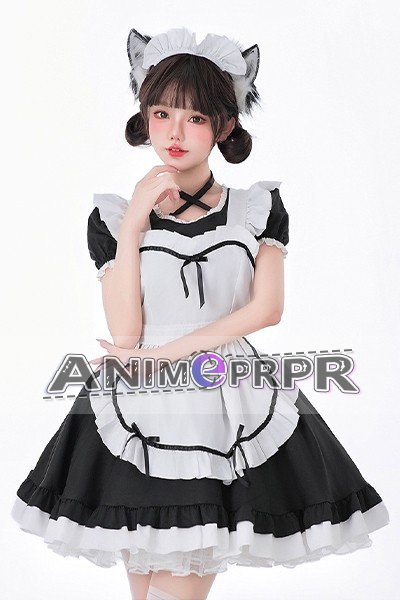 New Black White Lolita Maid Cosplay Costume