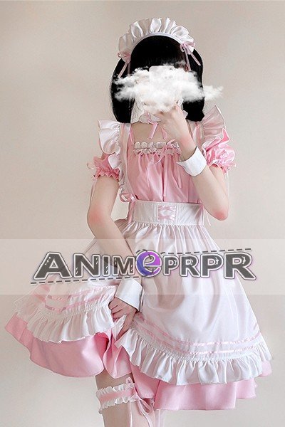 Japan Pink Half Sleeve Lolita Maid Cosplay Costume