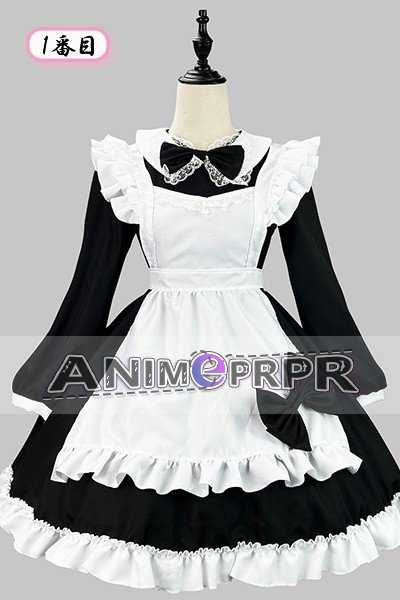 Japanese Black White Long Sleeve Maid